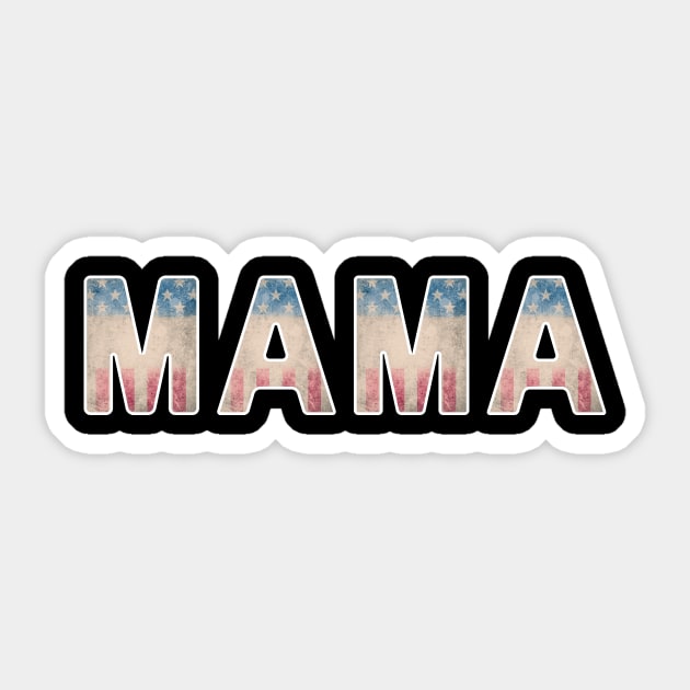 Vintage US Flag Mama Sticker by The WYLD Tribe
